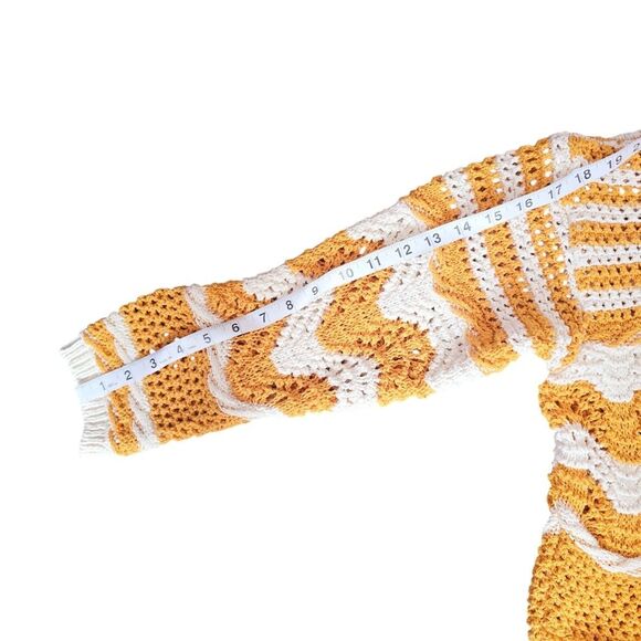 Zara Crochet Cardigan Orange Cream Medium‎ - Picture 7 of 7